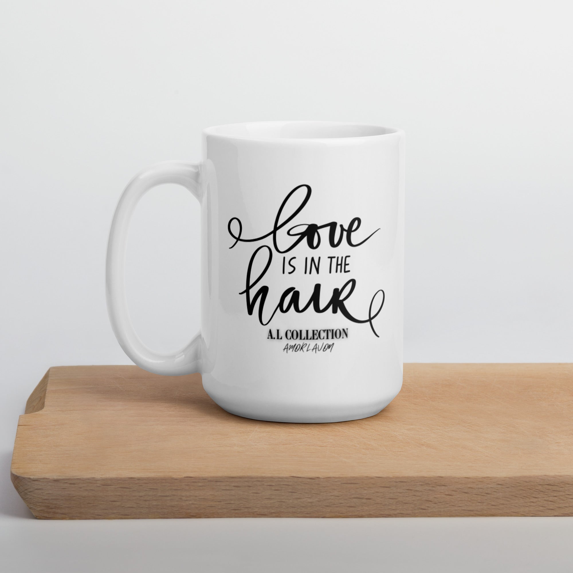 A.L White glossy mug