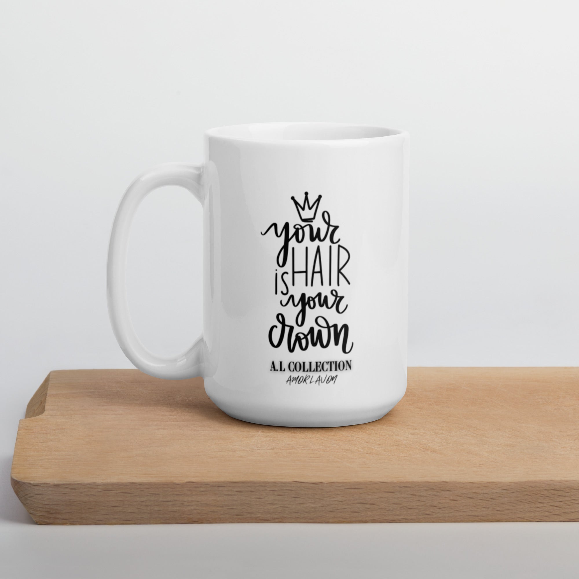 A.L White glossy mug