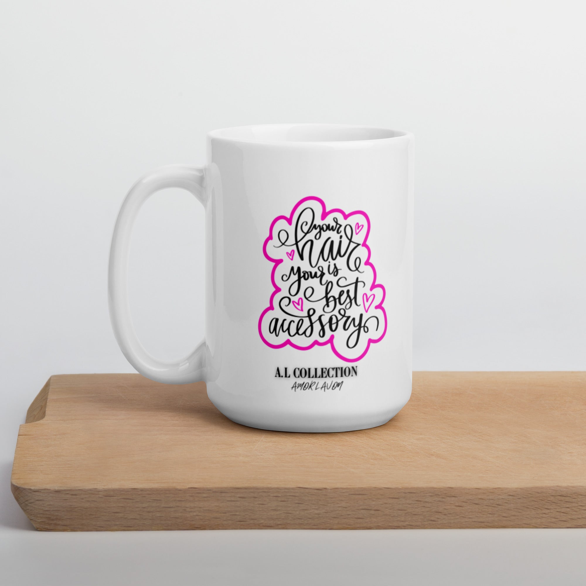 A.L White glossy mug