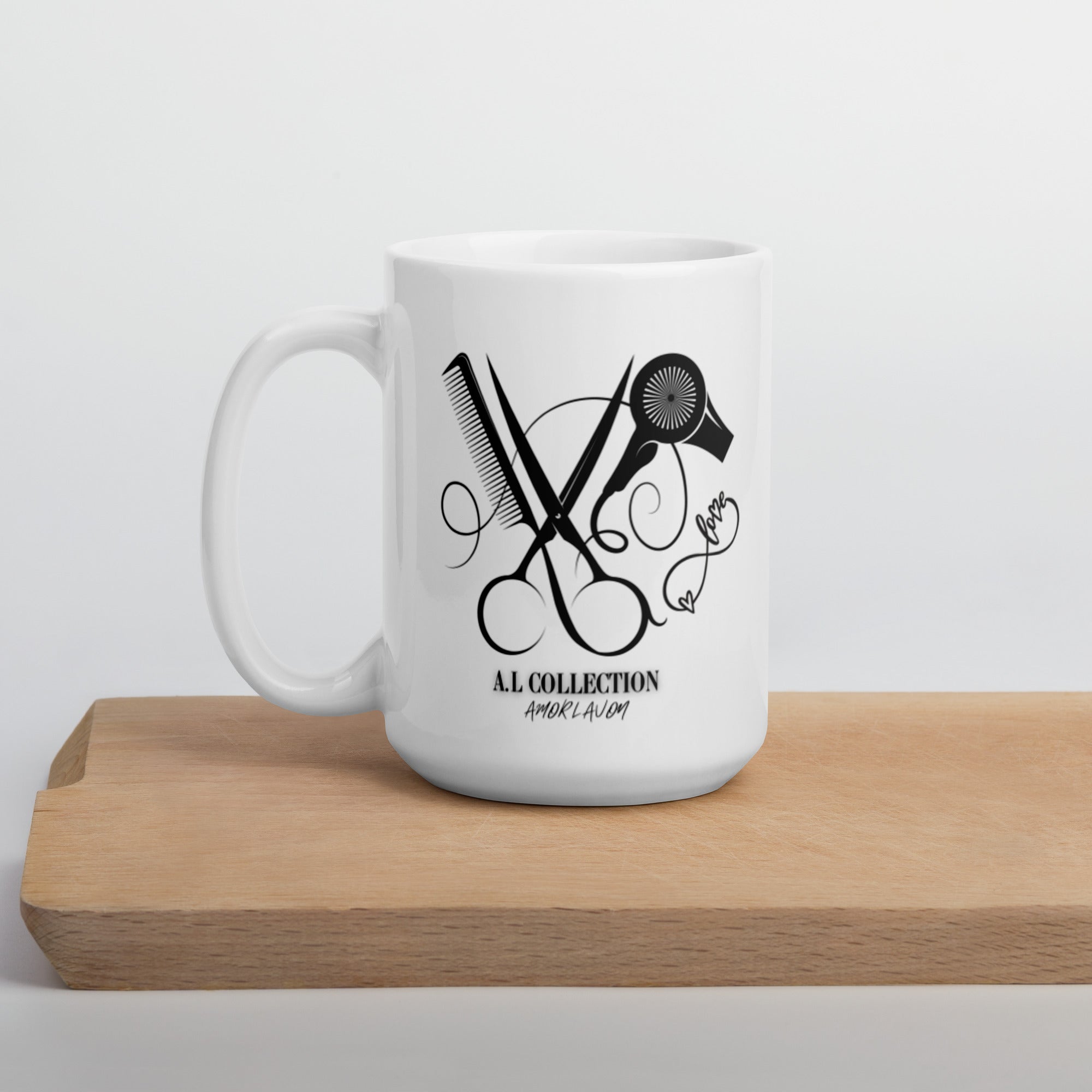 A.L White glossy mug