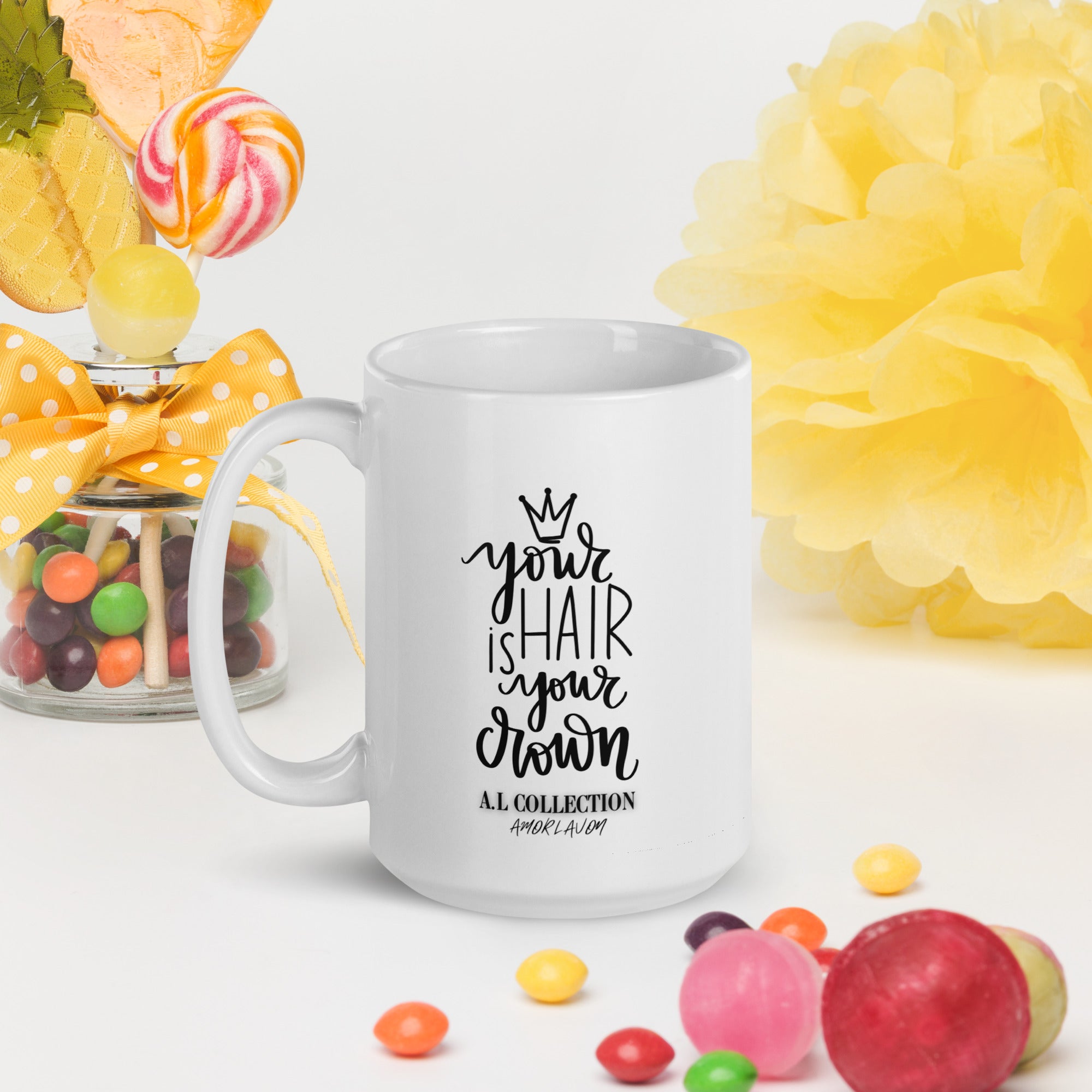 A.L White glossy mug