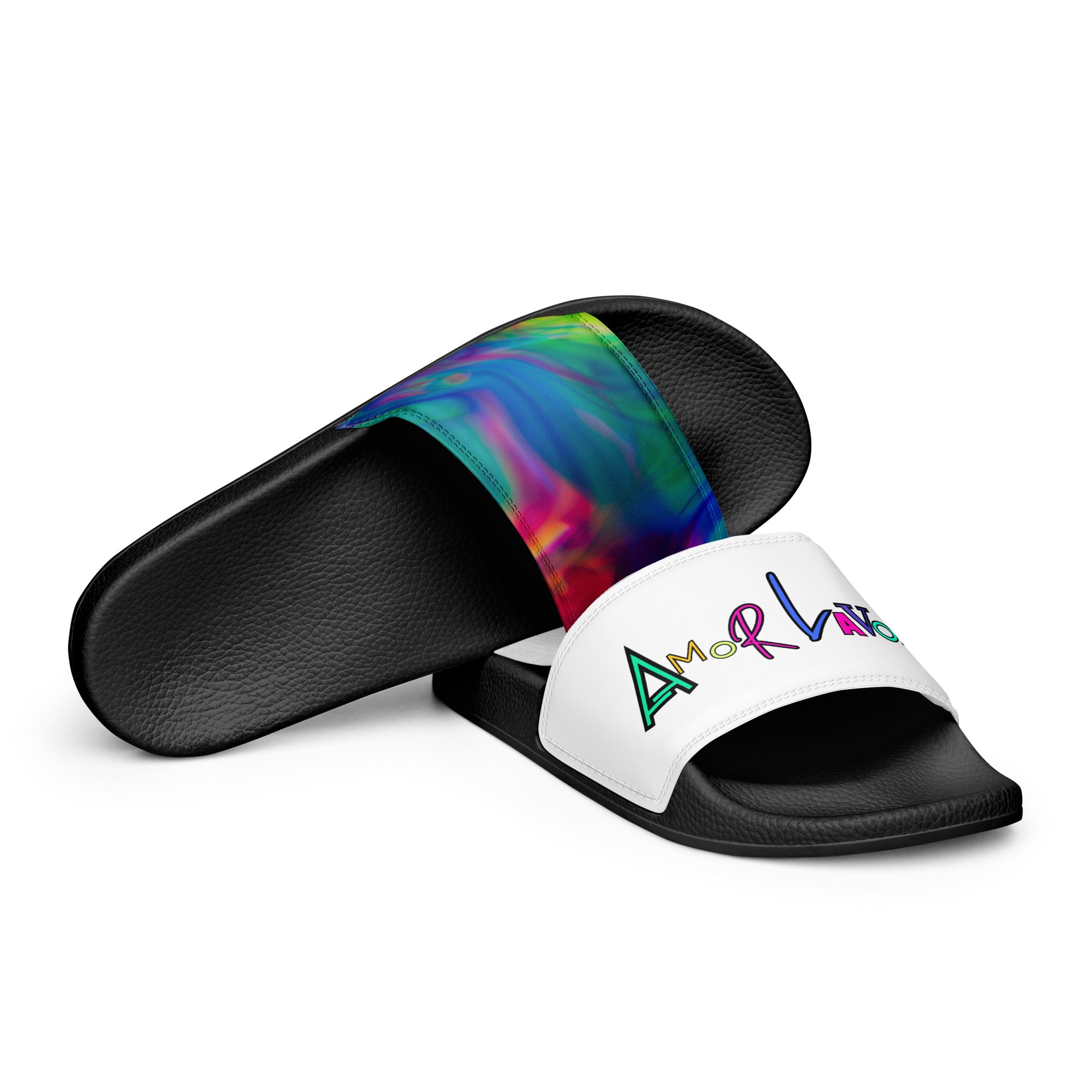 A.L Painted Down Women's slides